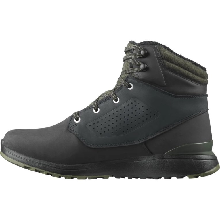 Black / Olive Salomon Utility Winter CS WP Men's Winter Boots | PH 12864M